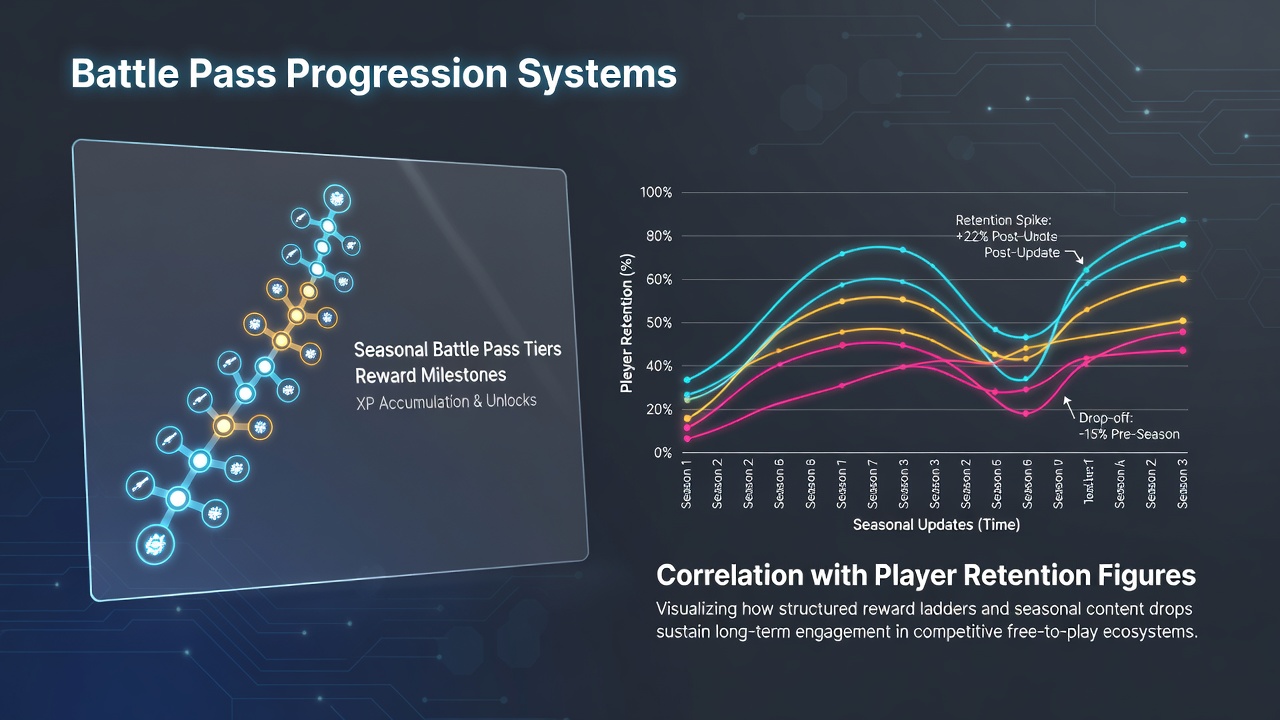 Battle pass progression interface displayed in a popular free-to-play shooter title