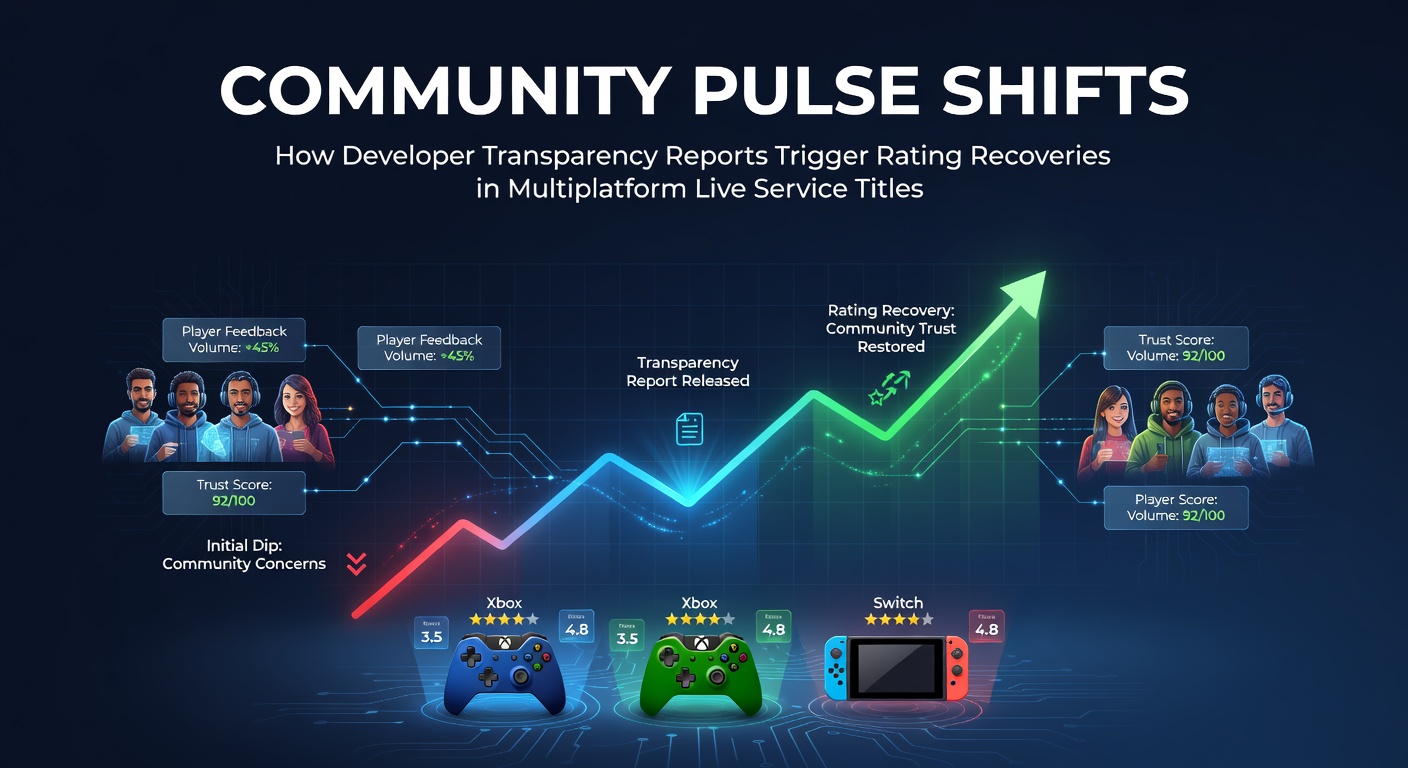 Developers sharing transparency reports during community updates for live service games across platforms
