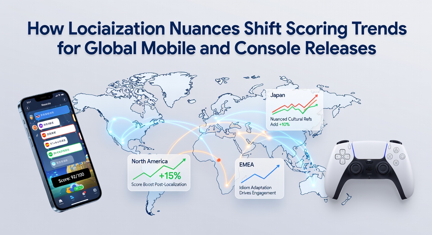 Global gaming localization process showing cultural adaptation in mobile and console titles