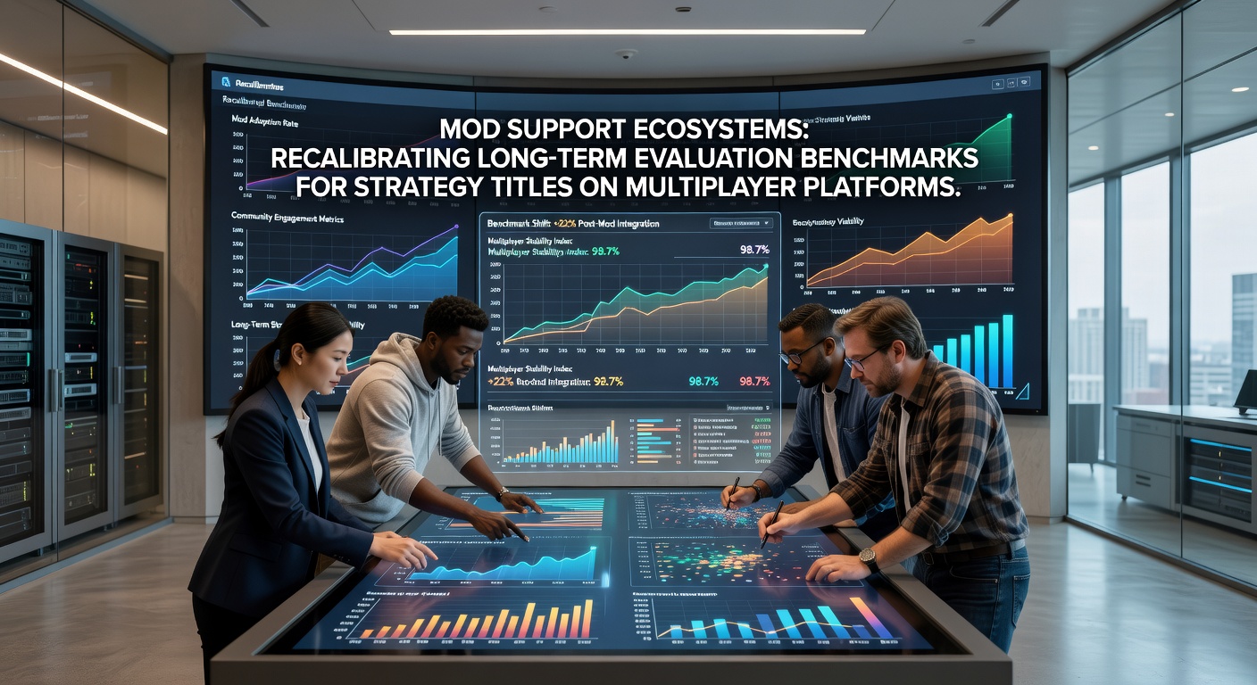 Data visualization showing mod download trends and score adjustments for multiplatform strategy releases