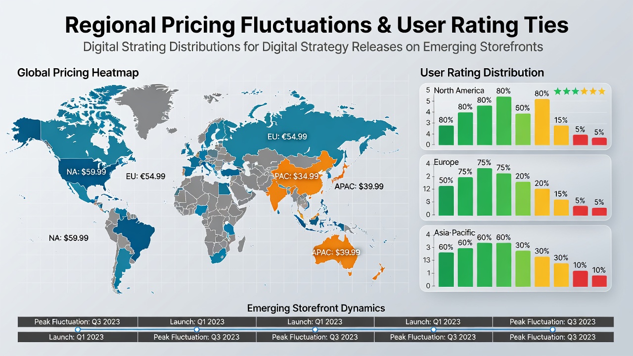 Chart showing regional price adjustments for strategy games across multiple digital storefronts in 2026